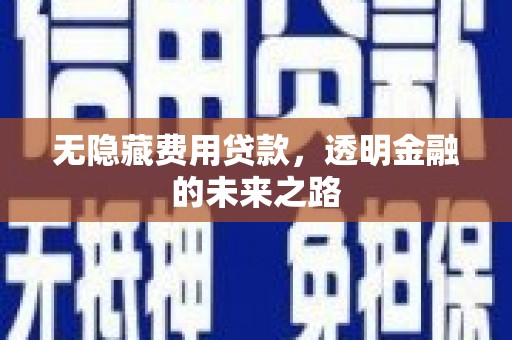 荥阳无隐藏费用贷款，透明金融的未来之路