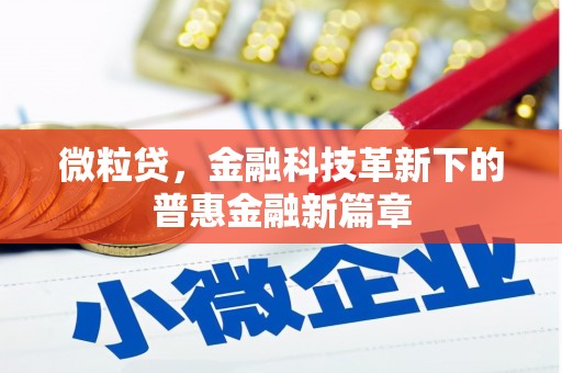 荥阳微粒贷，金融科技革新下的普惠金融新篇章