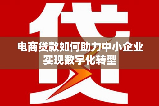荥阳电商贷款如何助力中小企业实现数字化转型