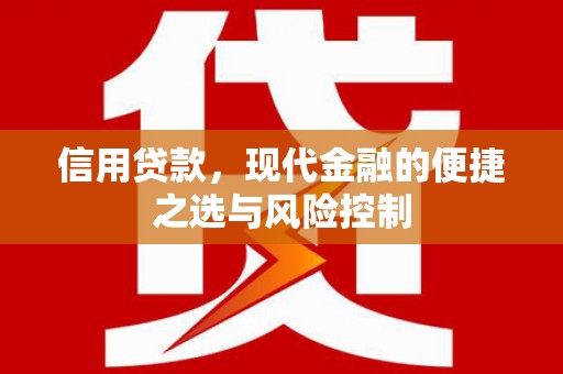 荥阳信用贷款，现代金融的便捷之选与风险控制