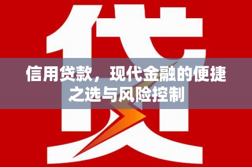 荥阳信用贷款，现代金融的便捷之选与风险控制