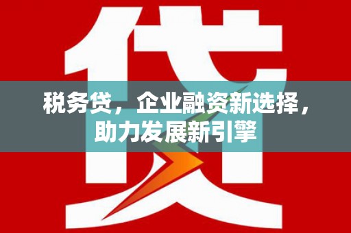 荥阳税务贷，企业融资新选择，助力发展新引擎
