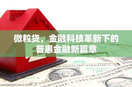 荥阳微粒贷，金融科技革新下的普惠金融新篇章