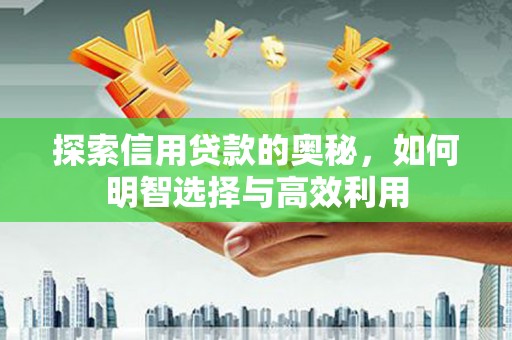 荥阳探索信用贷款的奥秘，如何明智选择与高效利用