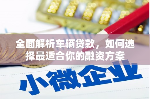 荥阳全面解析车辆贷款，如何选择最适合你的融资方案