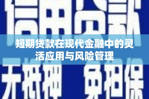 荥阳短期贷款在现代金融中的灵活应用与风险管理